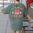All The Cool Kids Are Reading Book Reading Teacher School Women's Comfort Colors T-Shirt Back Print Moss