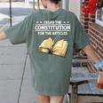 Cool History Teacher Read The Constitution For The Articles Women's Comfort Colors T-Shirt Back Print Moss