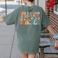 Created By God Chosen By Jesus Called To Be a Teacher Women's Comfort Colors T-Shirt Back Print Moss