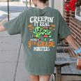 Creepin It Real Monster School 5th Grade Teacher Halloween Women's Comfort Colors T-Shirt Back Print Moss Creepin It Real Monster School 5th Grade Teacher Halloween Women's Comfort Colors T-Shirt Back Print Moss