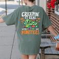 Creepin It Real Monster School Teacher Principal Halloween Women's Comfort Colors T-Shirt Back Print Moss