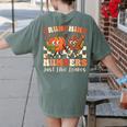 Crunching Numbers Just Like Leaves Pumpkin Fall Teacher Women's Comfort Colors T-Shirt Back Print Moss