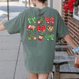 Cute Coquette Pencil Bow Christmas School Teacher Student Women's Comfort Colors T-Shirt Back Print Moss Cute Coquette Pencil Bow Christmas School Teacher Student Women's Comfort Colors T-Shirt Back Print Moss