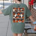 Cute Ghost Book Reading Books Lover Spooky Teacher Halloween Women's Comfort Colors T-Shirt Back Print Moss