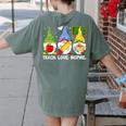Cute Gnomes Teach Love And Inspire Back To School Teacher Women's Comfort Colors T-Shirt Back Print Moss