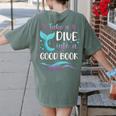 Cute Mermaid Librarian Teacher Dive Into A Good Book Reading Women's Comfort Colors T-Shirt Back Print Moss Cute Mermaid Librarian Teacher Dive Into A Good Book Reading Women's Comfort Colors T-Shirt Back Print Moss