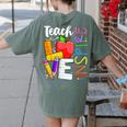 Cute Teach Love And Inspire Men Women Teacher Women's Comfort Colors T-Shirt Back Print Moss