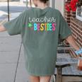Cute Teacher Shirt Teacher Besties Women's Comfort Colors T-Shirt Back Print Moss