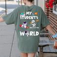 Cute Teacher My Students Are Out-Of This World Space Women's Comfort Colors T-Shirt Back Print Moss Cute Teacher My Students Are Out-Of This World Space Women's Comfort Colors T-Shirt Back Print Moss