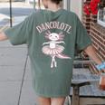 Dancolotl Ballerina Axolotl Ballet Dance Teacher Women's Comfort Colors T-Shirt Back Print Moss