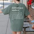 Difference Maker Definition Best Friend Teacher Life Women's Comfort Colors T-Shirt Back Print Moss