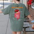Digestive System Anatomy Anatomical Biology Teacher Women's Comfort Colors T-Shirt Back Print Moss