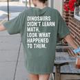 Dinosaurs Didn't Learn Math Math Teacher Women's Comfort Colors T-Shirt Back Print Moss