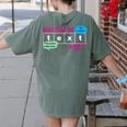 What Does The Text Say Text Evidence Reading Teacher For Men Women Women's Comfort Colors T-Shirt Back Print Moss