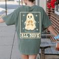 All Done Sign Language Ghost Speech Pathology Teacher Women's Comfort Colors T-Shirt Back Print Moss