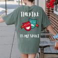 Drama Teacher For Theatre And Performing Arts Women's Comfort Colors T-Shirt Back Print Moss