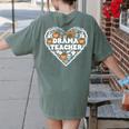 Drama Teacher Heart Pumpkin Ghost Halloween Kids Women's Comfort Colors T-Shirt Back Print Moss Drama Teacher Heart Pumpkin Ghost Halloween Kids Women's Comfort Colors T-Shirt Back Print Moss