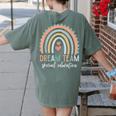 Dream Team Special Education Teacher ED SPED Squad Rainbow Women's Comfort Colors T-Shirt Back Print Moss