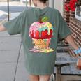 Dripping Apple Ice Cream Cone Cute Teacher Appreciation Women's Comfort Colors T-Shirt Back Print Moss Dripping Apple Ice Cream Cone Cute Teacher Appreciation Women's Comfort Colors T-Shirt Back Print Moss