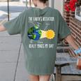 Earth Rotation Earth Day Science Teacher Kids Women Women's Comfort Colors T-Shirt Back Print Moss