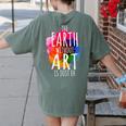 Earth Without Art Is Just Eh Painting Artist Pun Art Teacher Women's Comfort Colors T-Shirt Back Print Moss
