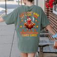 Eat Kids Punctuation Saves Lives Thanksgiving Turkey Teacher Women's Comfort Colors T-Shirt Back Print Moss Eat Kids Punctuation Saves Lives Thanksgiving Turkey Teacher Women's Comfort Colors T-Shirt Back Print Moss