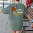 Lets Eat Kids Punctuation Turkey Thanksgiving Teacher Women's Comfort Colors T-Shirt Back Print Moss Lets Eat Kids Punctuation Turkey Thanksgiving Teacher Women's Comfort Colors T-Shirt Back Print Moss