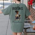 Education Is Freedom Teacher Books Black History Month Women's Comfort Colors T-Shirt Back Print Moss Education Is Freedom Teacher Books Black History Month Women's Comfort Colors T-Shirt Back Print Moss