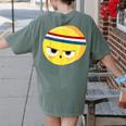 The Eggcellent Athlete Good Egg Teacher Halloween Food Group Women's Comfort Colors T-Shirt Back Print Moss