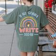 ELA English Teacher Women's Comfort Colors T-Shirt Back Print Moss