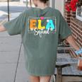 ELA Squad Teacher Back To School English Language Arts Women's Comfort Colors T-Shirt Back Print Moss ELA Squad Teacher Back To School English Language Arts Women's Comfort Colors T-Shirt Back Print Moss