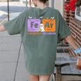 Elements Of Halloween Fear Periodically Chemistry Teacher Women's Comfort Colors T-Shirt Back Print Moss Elements Of Halloween Fear Periodically Chemistry Teacher Women's Comfort Colors T-Shirt Back Print Moss