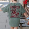 Elopement Wrangler Teacher ABA Behavior Support Cowboy Women's Comfort Colors T-Shirt Back Print Moss