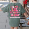 In My Esl Teacher Era Back To School ESL Teacher Groovy Women's Comfort Colors T-Shirt Back Print Moss