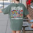ESL Teacher All Are Welcome Here For Worlds Virtual Teachers Women's Comfort Colors T-Shirt Back Print Moss ESL Teacher All Are Welcome Here For Worlds Virtual Teachers Women's Comfort Colors T-Shirt Back Print Moss