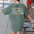 Exceptional Education Dream Team SPED ESE Teacher Autism Women's Comfort Colors T-Shirt Back Print Moss