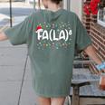 FA LA8 Christmas Santa Fa La Math Teacher Men Women Women's Comfort Colors T-Shirt Back Print Moss FA LA8 Christmas Santa Fa La Math Teacher Men Women Women's Comfort Colors T-Shirt Back Print Moss