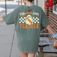 Fab Boo Lous Teacher Retro Ghost Spooky Halloween Costume Women's Comfort Colors T-Shirt Back Print Moss Fab Boo Lous Teacher Retro Ghost Spooky Halloween Costume Women's Comfort Colors T-Shirt Back Print Moss