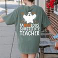 Faboolous Substitute Teacher Halloween Costume Women's Comfort Colors T-Shirt Back Print Moss