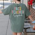 FACS Teacher Squad Colorful Appreciation Day Back To School Men Women Girls Kids Women's Comfort Colors T-Shirt Back Print Moss