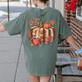 Fall Book Pumpkin Retro Reading Halloween Teacher Women's Comfort Colors T-Shirt Back Print Moss Fall Book Pumpkin Retro Reading Halloween Teacher Women's Comfort Colors T-Shirt Back Print Moss