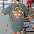 Fall In Love With Kindergarten Autumn Kindergarten Teacher Women's Comfort Colors T-Shirt Back Print Moss Fall In Love With Kindergarten Autumn Kindergarten Teacher Women's Comfort Colors T-Shirt Back Print Moss
