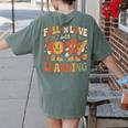 Fall In Love With Learning Retro Autumn Thanksgiving Teacher Women's Comfort Colors T-Shirt Back Print Moss Fall In Love With Learning Retro Autumn Thanksgiving Teacher Women's Comfort Colors T-Shirt Back Print Moss