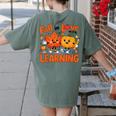 Fall In Love With Learning Thanksgiving Teacher Student Kids Women's Comfort Colors T-Shirt Back Print Moss