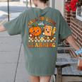 Fall In Love With Reading Book Autumn Pumpkins And Teachers Women's Comfort Colors T-Shirt Back Print Moss Fall In Love With Reading Book Autumn Pumpkins And Teachers Women's Comfort Colors T-Shirt Back Print Moss