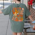 Fall In Love With Science Math Teacher Fall Thanksgiving Women's Comfort Colors T-Shirt Back Print Moss