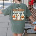 Are You Fall O Ween DirectionsRetro Teacher Halloween Ghost Women's Comfort Colors T-Shirt Back Print Moss Are You Fall O Ween DirectionsRetro Teacher Halloween Ghost Women's Comfort Colors T-Shirt Back Print Moss