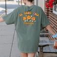 All About Fall Prevention Therapy SPED Teacher Thanksgiving Women's Comfort Colors T-Shirt Back Print Moss