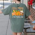 Fall Vibes And That Teacher Life Autumn Thanksgiving Women's Comfort Colors T-Shirt Back Print Moss Fall Vibes And That Teacher Life Autumn Thanksgiving Women's Comfort Colors T-Shirt Back Print Moss