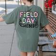 Field Day Vibes For Teacher Kids Happy Field Day 2025 Women's Comfort Colors T-Shirt Back Print Moss